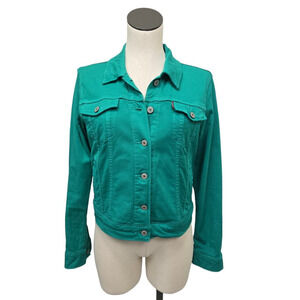 Levi's Women's Classic Kelly Green Jean Denim Trucker Jacket Size Medium